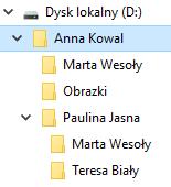 [23/30] Obsługa komputera 4 2 3 1 Rysunek 31. Kopiowanie katalogów Po wykonaniu kopii otrzymamy obraz taki jak poniżej: Rysunek 32.