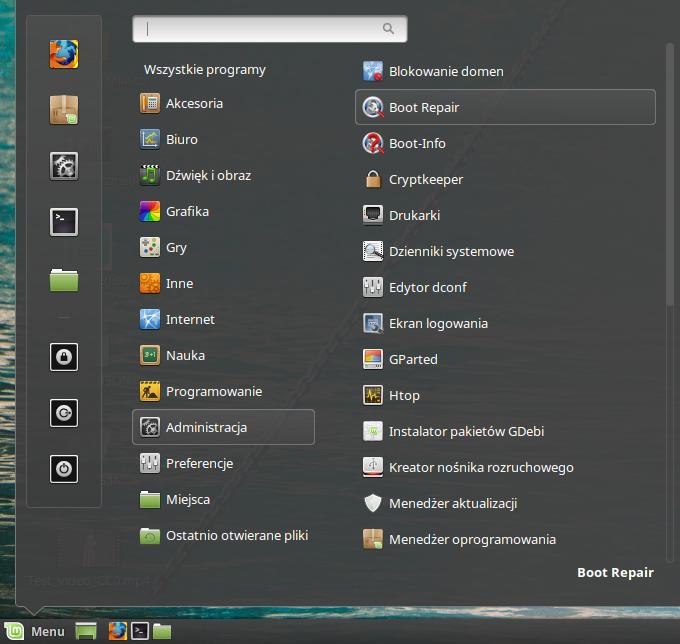 Zmiana domyślnie uruchamianego systemu operacyjnego Jeśli system FREE_Desktop jest zainstalowany obok MS Windows, podczas startu systemu mamy