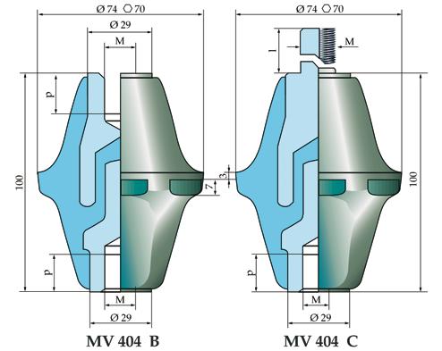 MV 404 MV 17 Technologia wytwarzania: prasowanie Manufacturing process : compress molding Technologia wytwarzania: prasowanie Manufacturing process : compress molding Wkładka: stal ulepszana Insert :