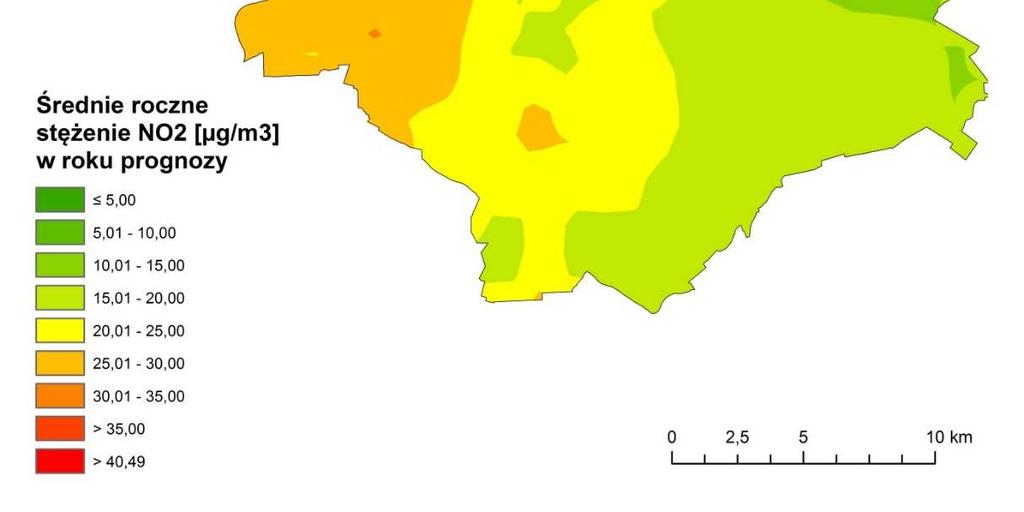 azotu o okresie uśredniania wyników rok kalendarzowy mieścić się będą w przedziale 12,65 37,86 µg/m 3.