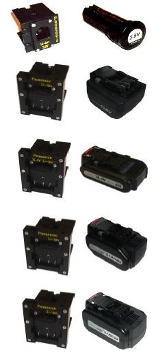 Wymienne adaptery do akumulatorów MODEL NR KATALOGOWY HLAE 3/121 HAL 111 70 300 HLAE 3/125 HAL 111 70