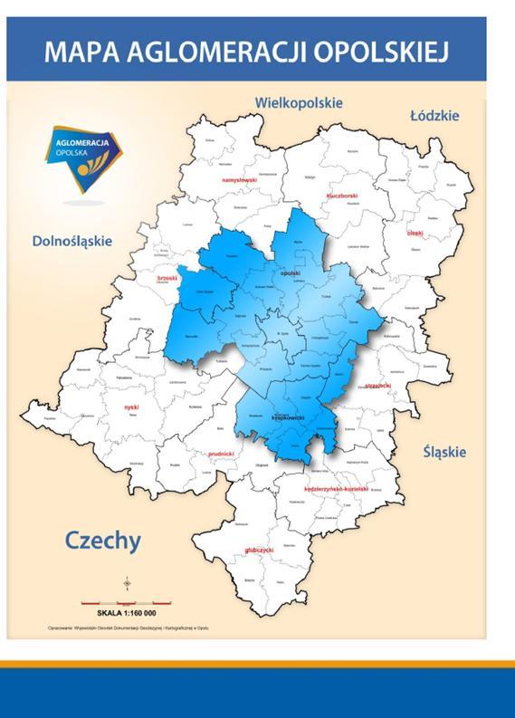 Pa Partnerzy Aglomeracji Opolskiej: Jedno miasto na prawach powiatu: Opole Siedem gmin miejsko wiejskich: Gogolin, Krapkowice, Lewin Brzeski, Niemodlin, Ozimek, Prószków,