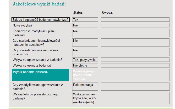 5.1. Wyniki dla poszczególnych obszarów badania W tym miejscu masz dostęp do przeglądu skwantyfikowanego wyniku badania np.