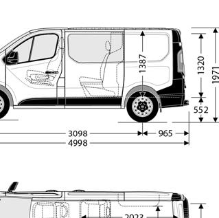 283 Rozstaw osi (mm): Long: 3 098, Extra Long: 3 498 Rozstaw kół przód/tył (mm): 1 615/ 1 628 Masy (wg ECC) Dopuszczalna