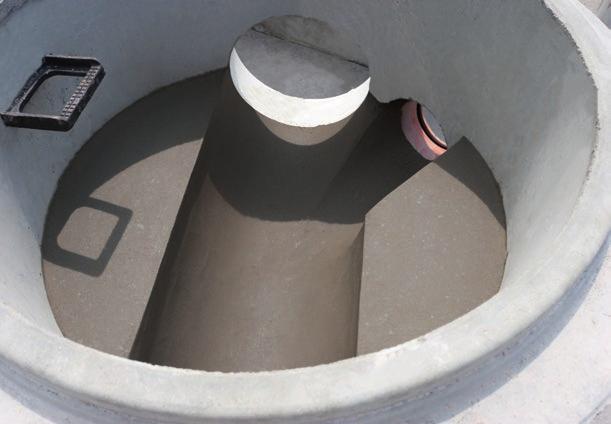 Dolna część studni łączona na uszczelkę s Studnie szczelne w systemac kanalizacji ogólnospławnej, deszczowej i przemysłowej służącej do odprowadzania ścieków wód opadowyc w sposób grawitacyjny lub
