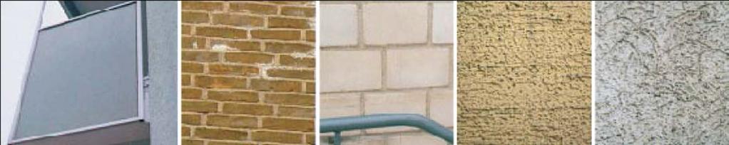 Płyty azbestowocementowe, nie malowane razie konieczności oczyścić Mur licowy z cegły, nie malowany Do malowania nadają się tylko mrozoodporne cegły licowe lub klinkierowe bez zanieczyszczeń.