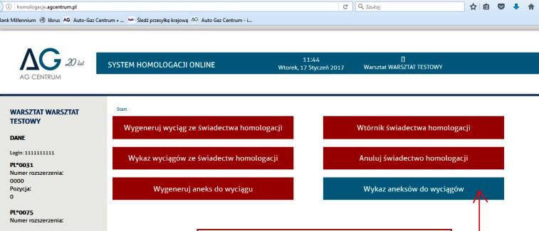 Strona7 6. Drukowanie aneksu do WŚH. Na tym etapie masz możliwość wydruku aneksu do WŚH na otrzymanym od AG Centrum druku z podpisem.