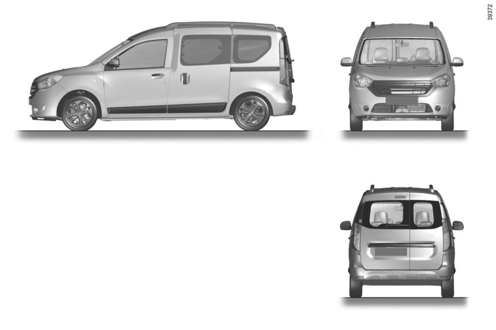 WYMIARY (w metrach) (2/2) Wersja kombi 0,822 0,935 (1) 2,810 0,731 0,745 (1) 1,490 2,004 4,363 4,390 (1) 1,814 (2) 1,850 (3)