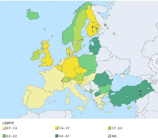 Rysunek 1. Przyrost PKB w roku 2011 (źródło: Eurostat, 2012). Badanie, które przedstawimy poniżej jest sondażem przedwyborczym przeprowadzonym przez Centrum Badań nad Uprzedzeniami UW jesienią 2011r.