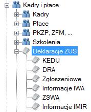 Deklaracje ZUS Przesłanie deklaracji ZUS do Programu Płatnika wymaga wcześniejszego ich zapisania w pliku KEDU (Kolekcja Elektronicznych Dokumentów Ubezpieczeniowych).
