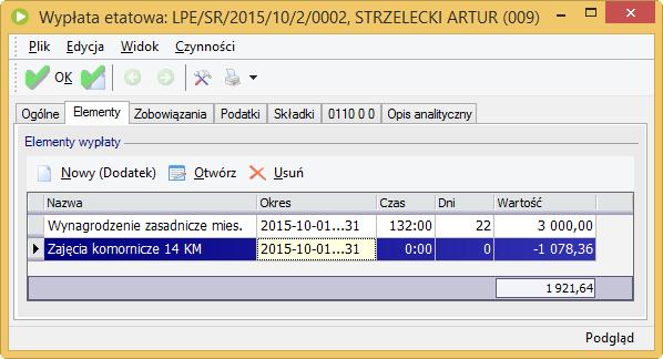 Obliczenie wypłaty brutto: 3 000 zł do wypłaty: 2 156,72 zł netto, max kwota zajęcia do limitu 50%: 1078,36 kwota wolna: ¾ * 1 750 = 1 312,50 ; 1 312,50 179,95 składki społeczne 101,93 składka