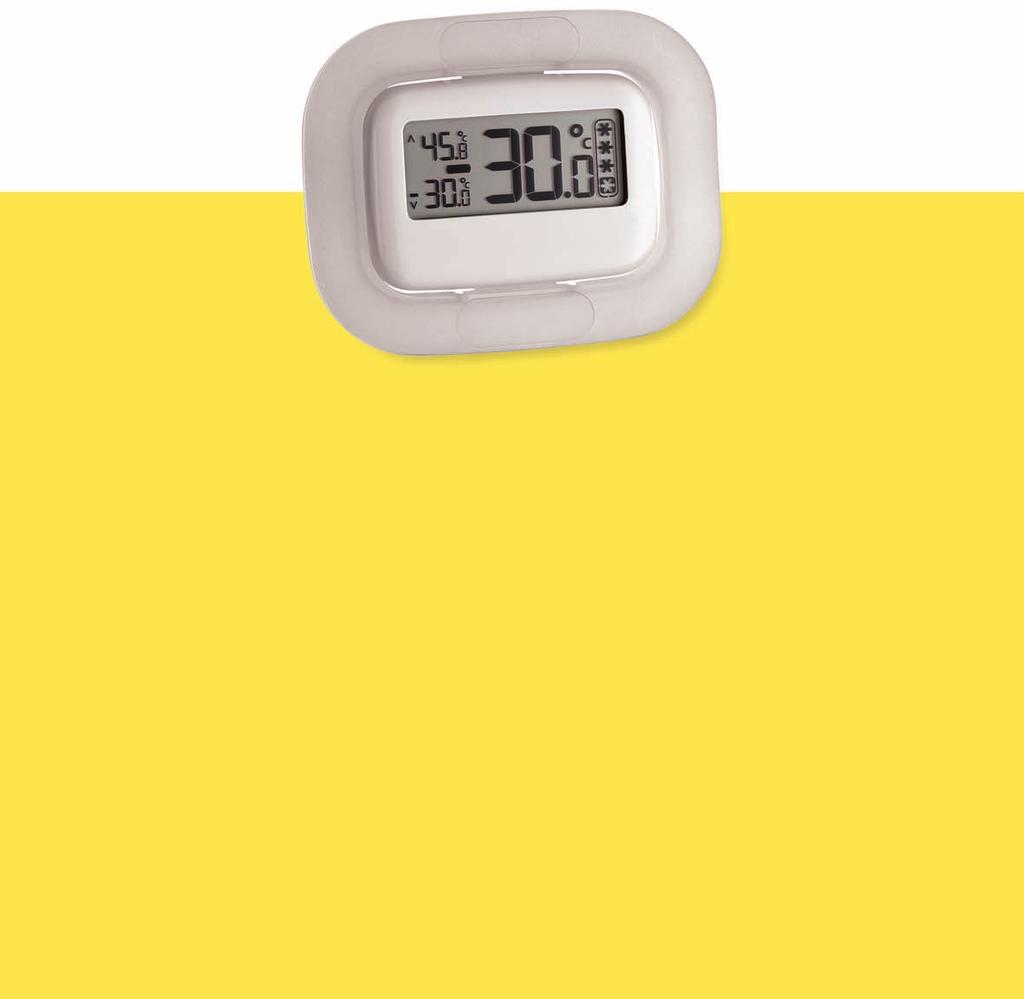 Termometry Cyfrowy termometr do chłodziarek i zamrażarek Producent: TFA-Dostmann. Wskazuje aktualną temperaturę oraz osiągnięte wartości najwyższe i najniższe.