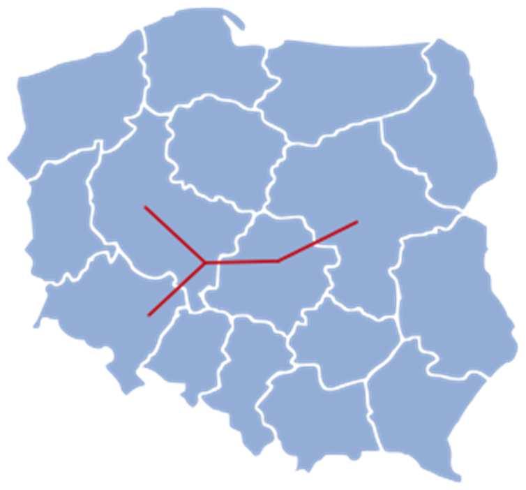 Warszawa Łódź Poznań/Wrocław (KDP Y) 484 km Potencjalne relacje: