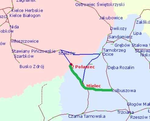 Połaniec Mielec -Kolbuszowa 50 km Relacje: Rzeszów - Kielce Mielec Połaniec Rzeszów Mielec Połaniec-Mielec: 84 km