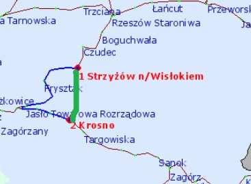 Strzyżów n/wisłokiem -Krosno 30 km Relacje: Rzeszów Krosno Zagórz (107km)