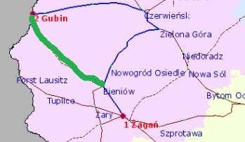 Żagań Gubin (odbudowa) 60 km Relacje: Wrocław