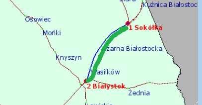 Sokółka Białystok (1520 mm) 40 km