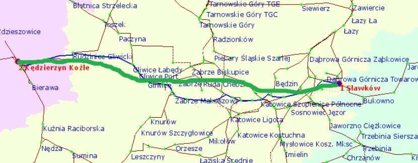 Sławków-Gliwice-Kędzierzyn-Koźle (1520mm) 90 km Relacje: