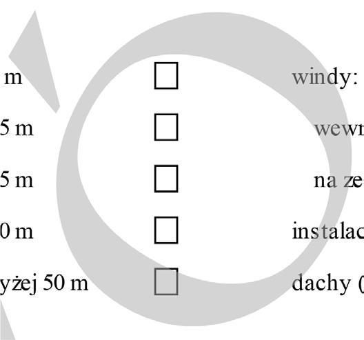 Inne obiekty i obszary: kominy ściany skalne drzewa maszty (wieże) osuwiska skalne gruzowiska słupy (linie) energetyczne konstrukcje kratowe mosty (wiadukty) żurawie