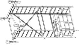 3. KONFIGURACJE I STATECZNOŚĆ RUSZTOWAŃ TYPU 600 3. Konfguracje i stateczność rusztowań typu 600 H = 5,25 m H wysokość pomostu roboczego H = 4,35 m H =3,55 m H = 2,45 m 602 603 604 605 Tabela 3.1.