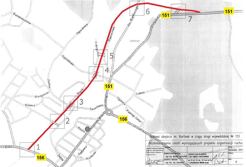 20. Budowa obejścia Barlinka w ciągu DW nr 151 ZZDW zaplanował budowę nowej drogi, omijającej śródmieście Barlinka, po analizie średniego dobowego ruchu