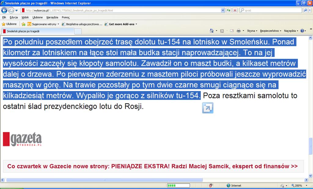 Złapaliśmy kapitalne miejsce, gdzie znaleźliśmy skrzydło samolotu, jakiś statecznik, elementy silnika czy turbiny.