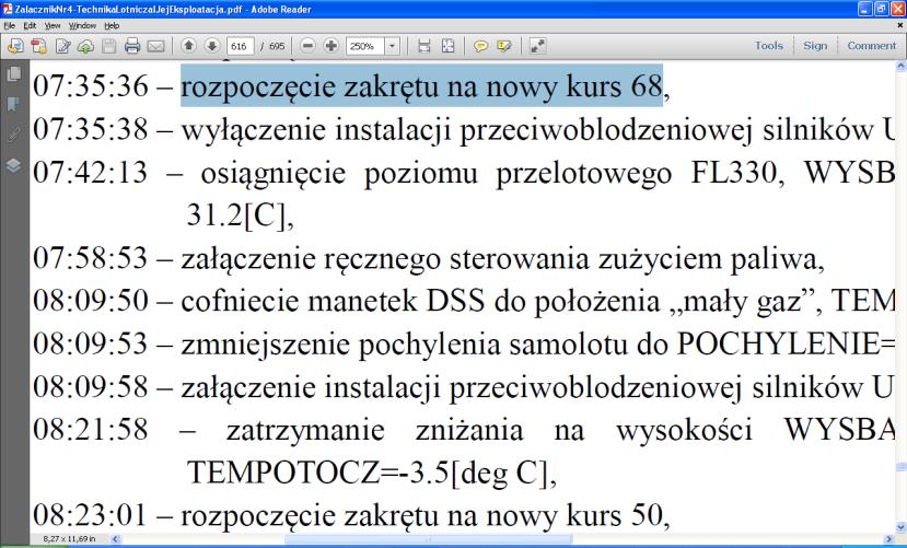 Poniżej fragment CVR-3. Nasuwa się pytanie: gdzie kurs 72 (powyżej), o którym mówi Ziętas ponoć o godz. 8:10 pol. czasu? 55 A może nie każdy kurs się rejestrował w rejestratorach? Może, może.