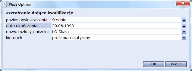 : pracownicy administracji, - rozdział: 80120, - Etat rodzaj: pełny etat i kliknij przycisk OK.