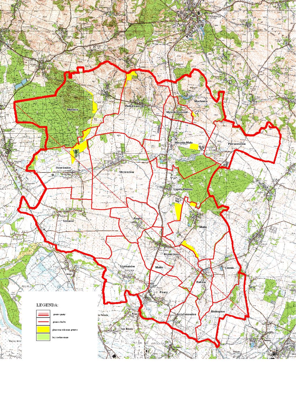 Rys. nr 3 Projektowane zalesienia Plan urządzeniowo -