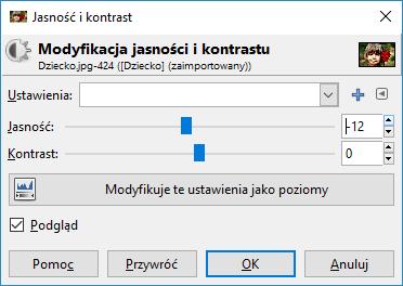 Jasność i kontrast W naszym przykładzie użyliśmy