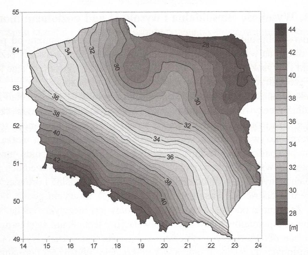 Fig. 21. Ellipsoid height h, orthometric height Hort, normal height Hnorm, undulation of geoid N (source: Banasik et alt., 2011) Fig.