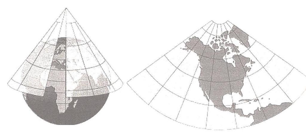 sections or half-lines perpendicular to the image of parallels, Fig. 4.