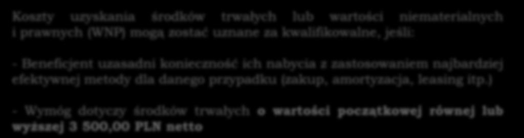 ) - Wymóg dotyczy środków trwałych o wartości początkowej równej lub wyższej 3 500,00 PLN netto ŚRODKI TRWAŁE ZE WZGLĘDU NA SPOSÓB ICH WYKORZYSTANIA DZIELĄ SIĘ NA: Środki trwałe bezpośrednio