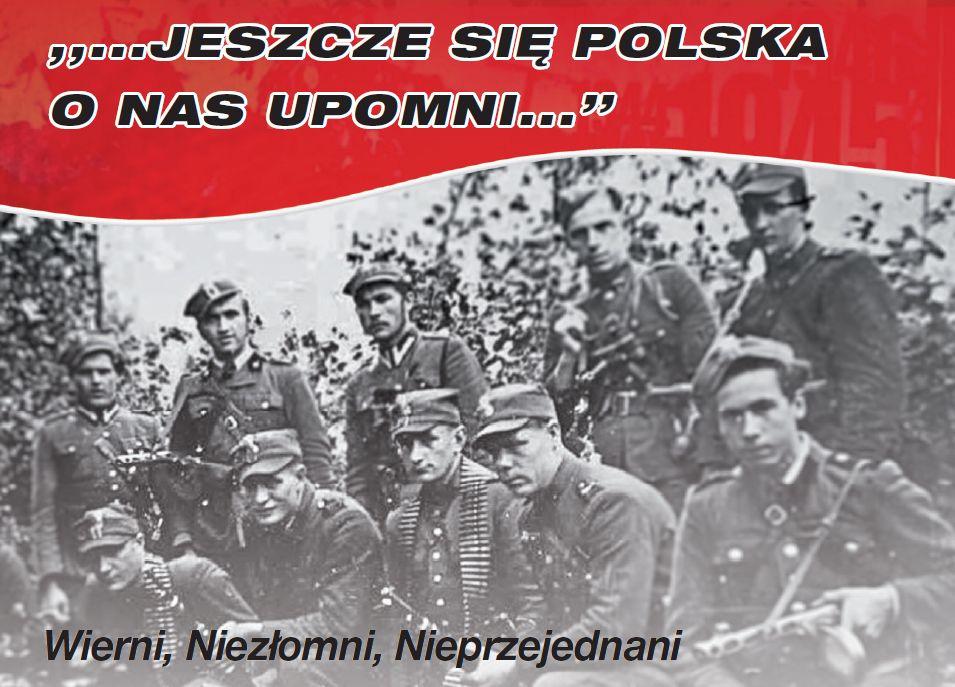 "W hołdzie "śołnierzom Wyklętym" bohaterom antykomunistycznego podziemia, którzy w obronie niepodległego bytu Państwa Polskiego, walcząc o prawo do samostanowienia i urzeczywistnienia dąŝeń