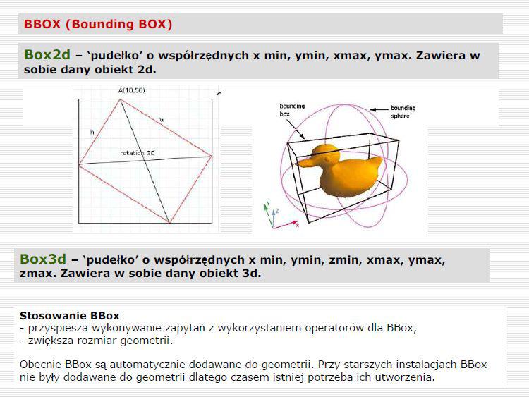PostGIS ST_Box2D- zwraca BOX2D reprezentujący maksymalny zasięg obiektu przestrzennego.