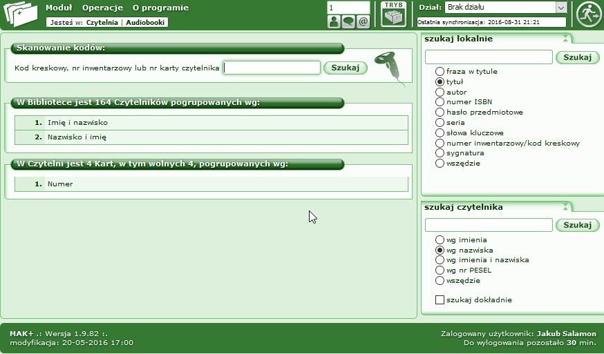 wyszukiwania ze specjalnie skonstruowanej wyszukiwarki lokalnej, dostępnej dla bibliotekarzy.