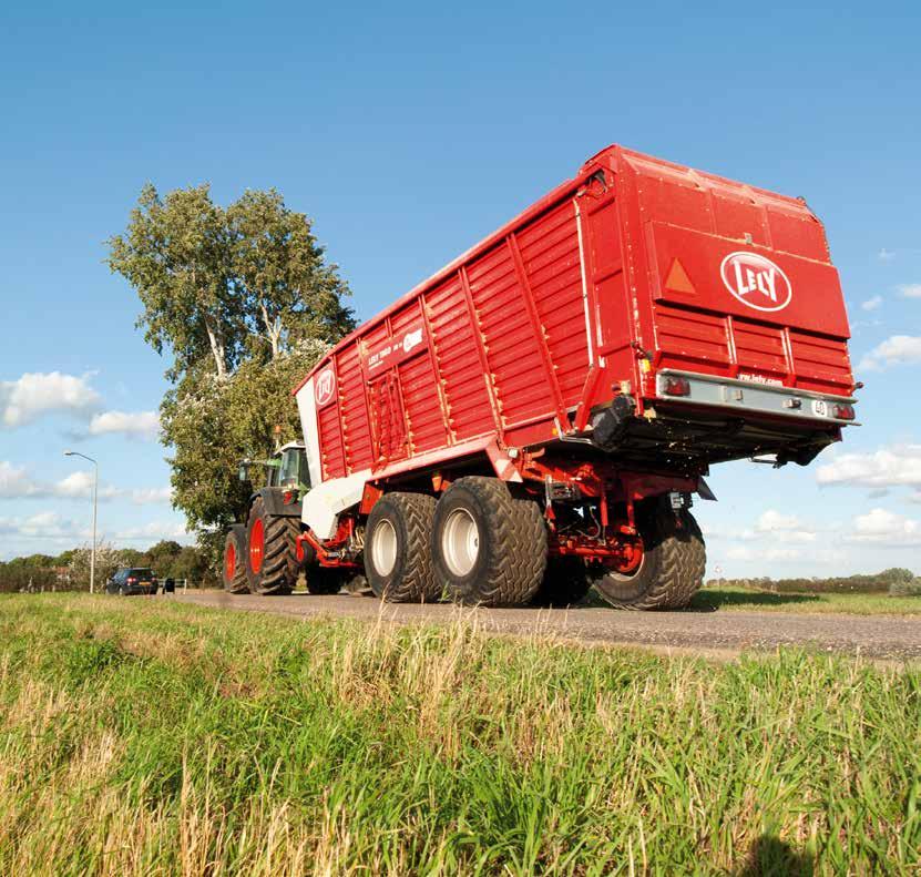 Wysokowydajne podwozie do 31 ton Większe obciążenia i wyższa prędkość jazdy podwozie przyczepy samozbierającej musi spełniać bardzo wysokie wymagania.