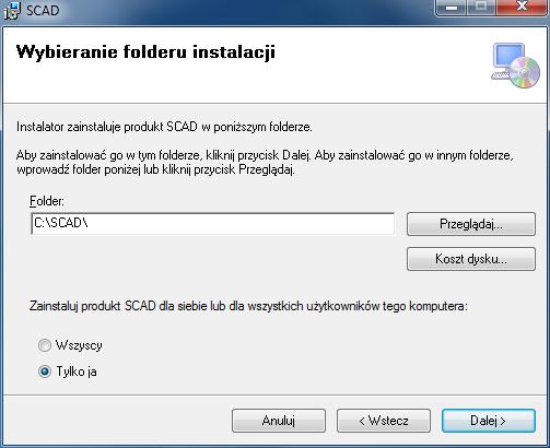 program instalacyjny SCADInstaller.