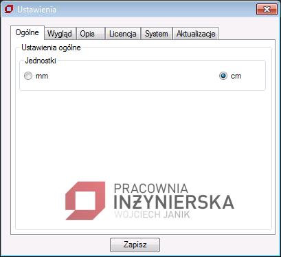 2.3. Panel Ustawienia (okno dialogowe Ustawienia) scad_settings Po kliknięciu przycisku ustawienia wyświetlane jest okno dialogowe. W tym oknie dialogowym można zdefiniować ustawienia pracy programu.