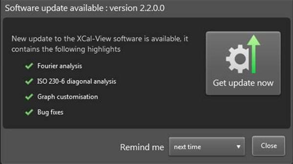 Sprawdź dostępność aktualizacji XCal View udostępnia teraz funkcję automatycznego sprawdzania dostępności nowszej wersji oprogramowania.