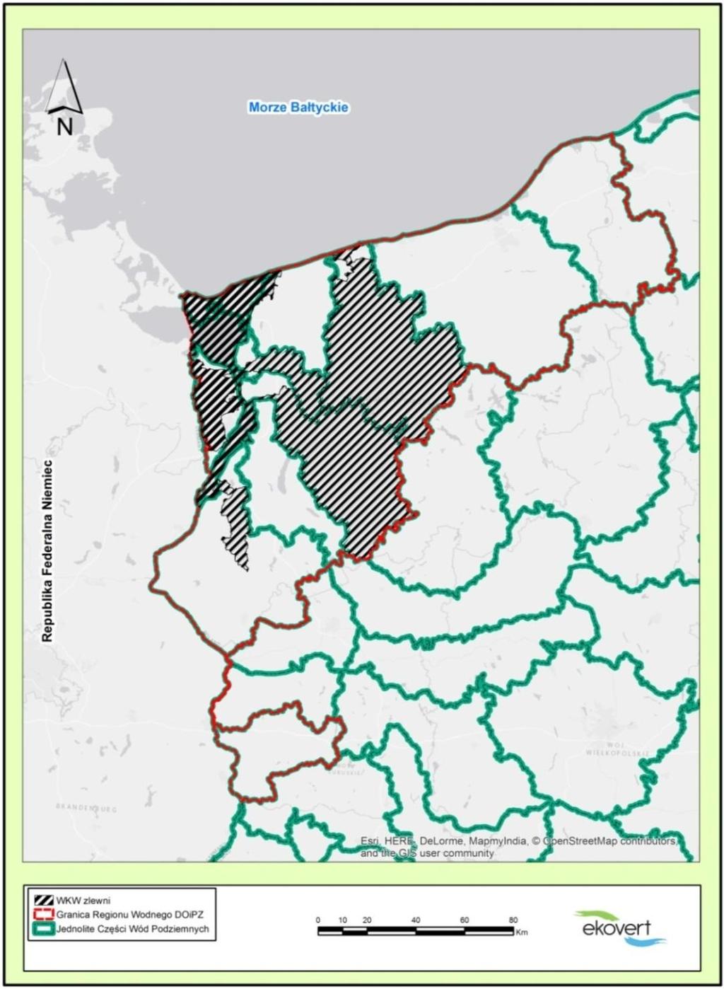 Ryc. 2 Obszary zlewni, dla których wydano osobne rozporządzenia WKW na tle granic RWDOiPZ (źródło: opracowanie własne) Do tej pory opublikowano 6 aktów prawa miejscowego w regionie wodnym DOiPZ,