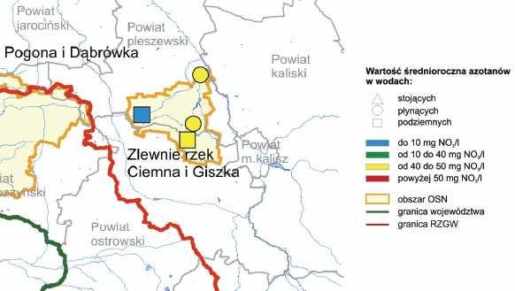 S t r o n a 69 w wodach Giszki średnie stęŝenie azotanów wynosiło 42,76 mg/l (w roku 2008 stęŝenie azotanów wynosiło 93,0 mg/l, natomiast średnie w roku 44,8 mg NO 3 /l).