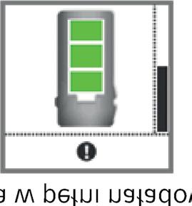 Sprawdzenie stanu baterii Gdy stan naładowania baterii pilota zdalnego sterowania jest niski, wówczas informuje o tym ikona na pasku