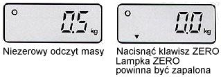 7. Inne funkcje Zerowanie wagi Używane w przypadku wyświetlania niezerowej masy przy opróżnionej platformie.