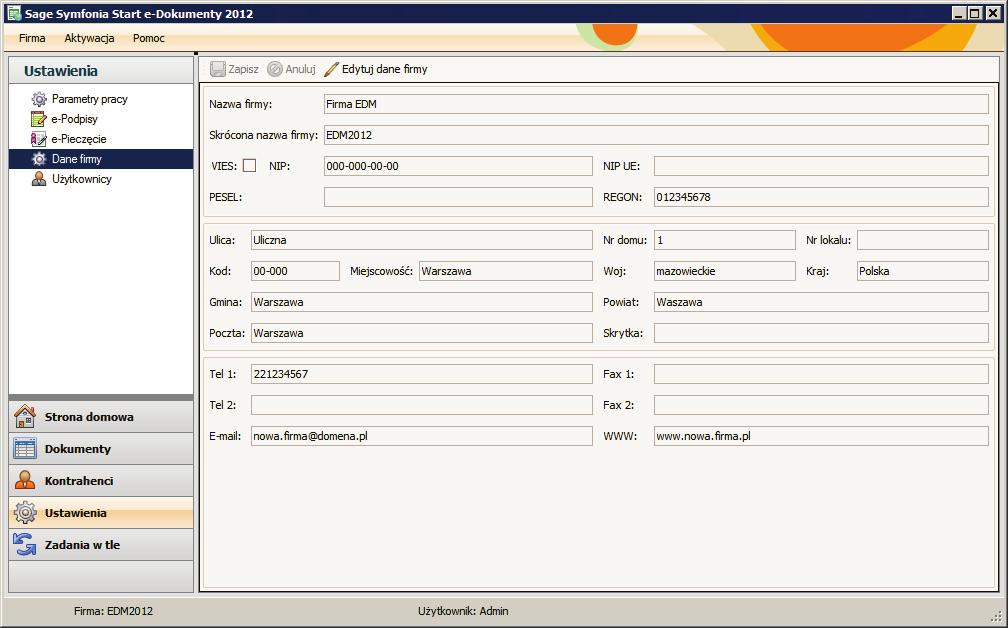 22 Podręcznik użytkownika Symfonia Start e-dokumenty Rejestracja i aktywacja Po zainstalowaniu, normalna praca z programem jest możliwa tylko przez ograniczony okres czasu.