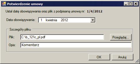 Po zakończeniu tworzenia umowy można ją wydrukować i przekazać kontrahentowi w formie papierowej lub podpisać elektronicznie i wysłać e-mailem.