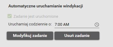 Należy wybrać godzinę i Utworzyć zadanie Poprawnie utworzone/aktywne zadanie zostanie