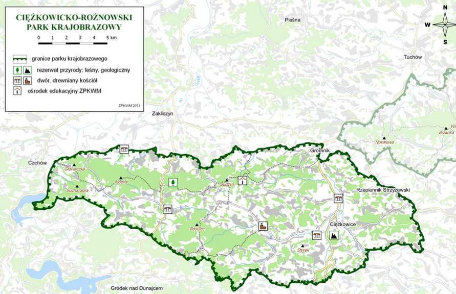 Park Krajobrazowy Ciężkowicko-Rożnowski osadzony jest na obszarze węzłowym rangi krajowej Pogórze Ciężkowickie, ujętym w Krajowej Sieci Ekologicznej Ekonet-Polska, stanowiącej integralną część