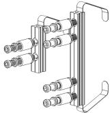 KOSTKA DŁUGA ODWRÓCONA 1szt. ŚRUBA M8x50 2szt. ŚRUBA M8x60 4szt. TULEJKA REGULACYJNA 22-35mm 2szt. TULEJKA REGULACYJNA 35-48mm 4szt. TULEJKA USTALAJĄCA 6szt.