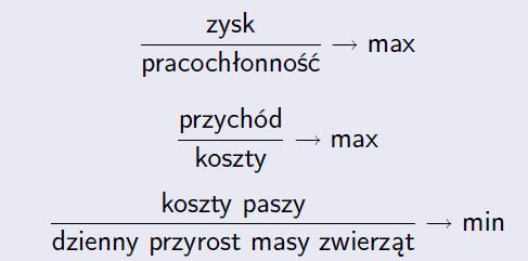 Programowanie ilorazowe Programowanie ilorazowe jest stosowane przy problemach